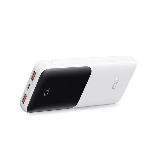 Baterie Externa Tech-Protect PB01, 10000mAh, 22.5W, QC + PD, 1 x USB-C - 2 x USB-A, Alba
