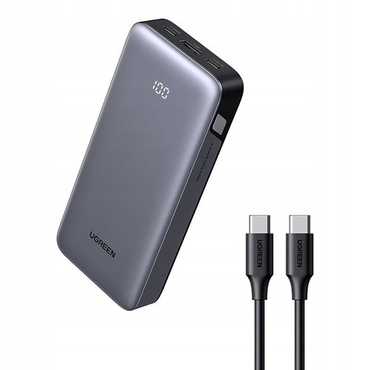 Zunanji akumulator UGREEN Nexode PB532 (55989B), 20000mAh, 30W, QC + PD, 1 x USB-A - 2 x USB-C, Siva