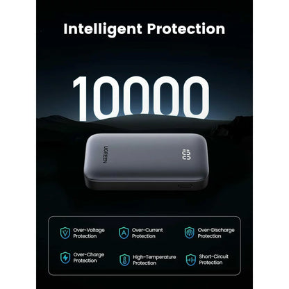 Zunanja baterija UGREEN PB502, 10000mAh, 30W, QC + PD, 1 x USB-A - 1 x USB-C, Siva
