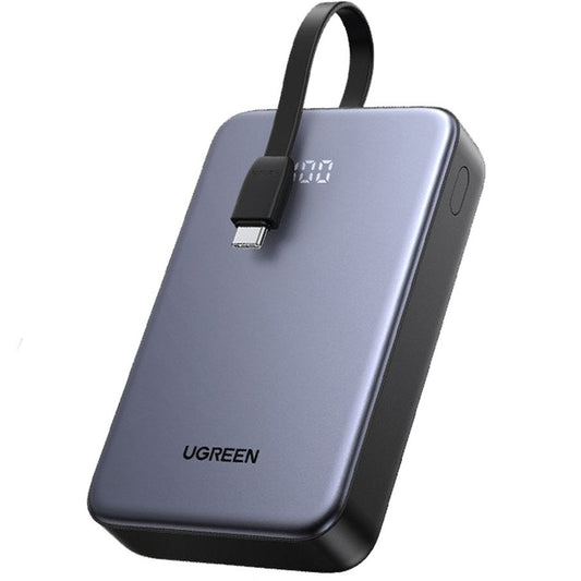 Zunanja baterija UGREEN PB505, 20000mAh, 22.5W, QC + PD, 1 x USB-A - 2 x USB-C, Siva