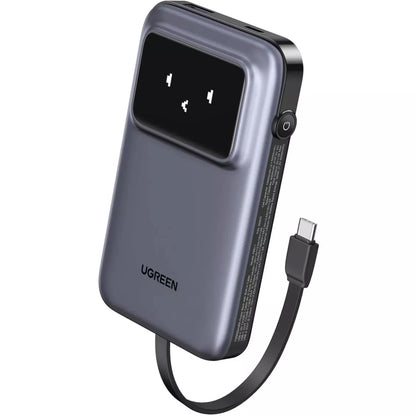 Zunanja baterija UGREEN PB511 Uno, 10000mAh, 30W, QC + PD, 1 x USB-A - 2 x USB-C, Siva