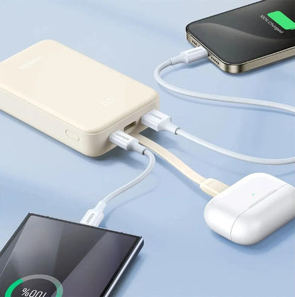 Zunanja baterija UGREEN PB521, 20000mAh, 30W, QC + PD, 1 x USB-A - 2 x USB-C, Bela