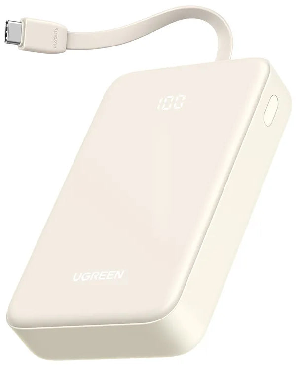 Zunanja baterija UGREEN PB521, 20000mAh, 30W, QC + PD, 1 x USB-A - 2 x USB-C, Bela