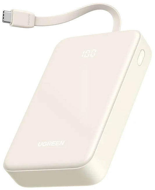 Zunanja baterija UGREEN PB521, 20000mAh, 30W, QC + PD, 1 x USB-A - 2 x USB-C, Bela