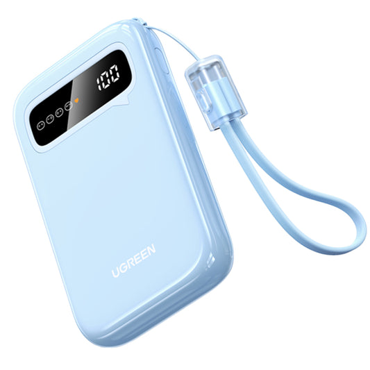 Zunanja baterija UGREEN PB522, 10000mAh, 20W, QC + PD, 1 x USB-A - 1 x USB-C, Modra