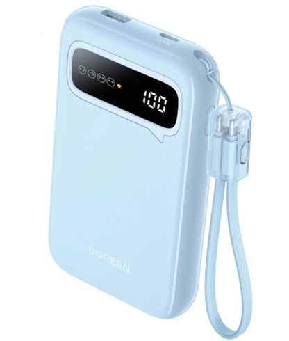 Zunanja baterija UGREEN PB522, 10000mAh, 20W, QC + PD, 1 x USB-A - 1 x USB-C, Modra
