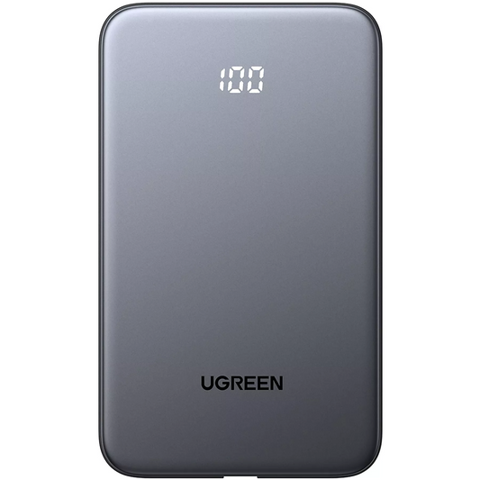 Zunanji akumulator UGREEN PB526 (75161B), 10000mAh, 20W, QC + PD, 1 x USB-A - 2 x USB-C, Siva