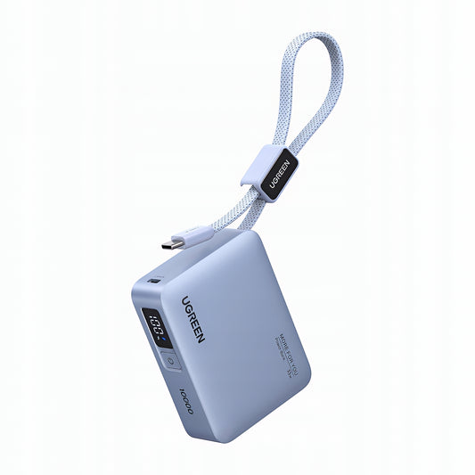Zunanji akumulator UGREEN PB584 (75173B), 10000mAh, 33W, QC + PD, 1 x USB-A - 2 x USB-C, modra