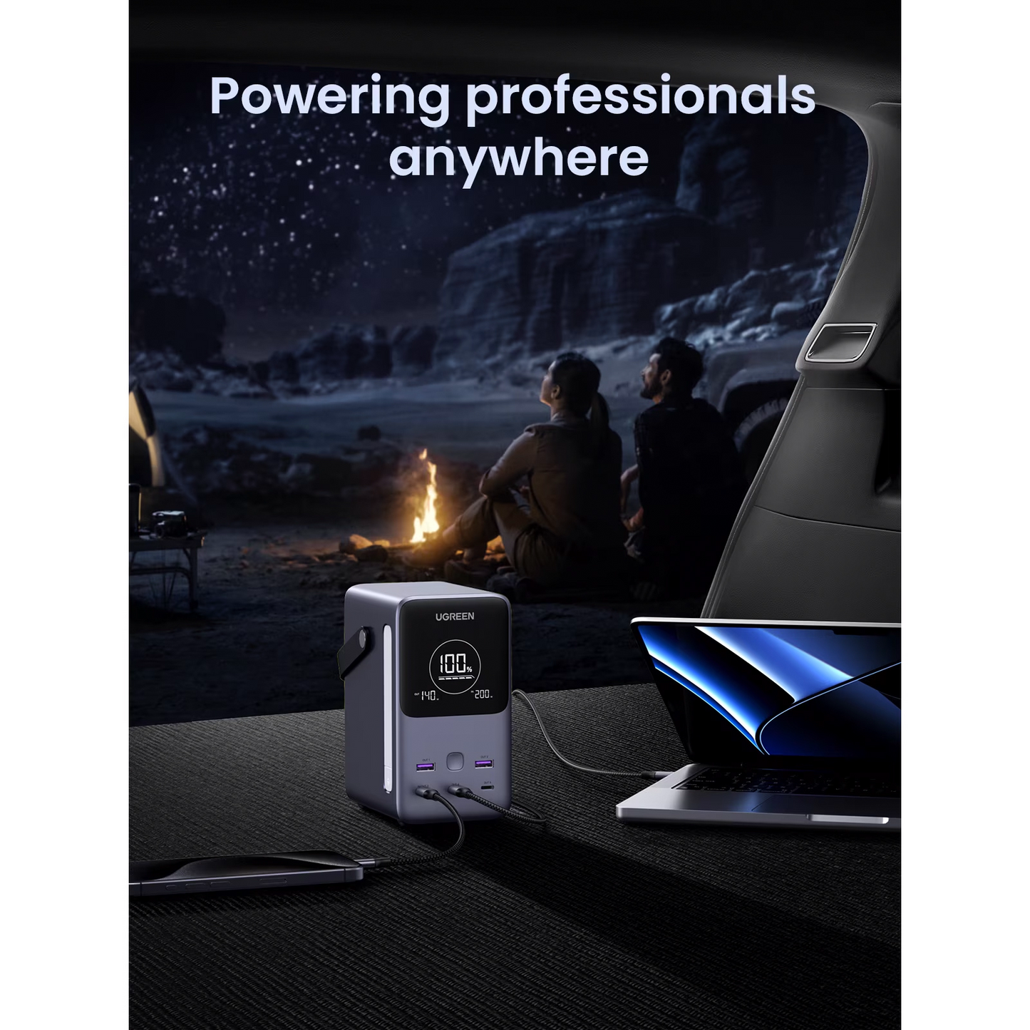 UGREEN PB770 External Battery, 48000mAh, 300W, QC + PD, 2 x USB-A - 3 x USB-C, Gray, Resealed
