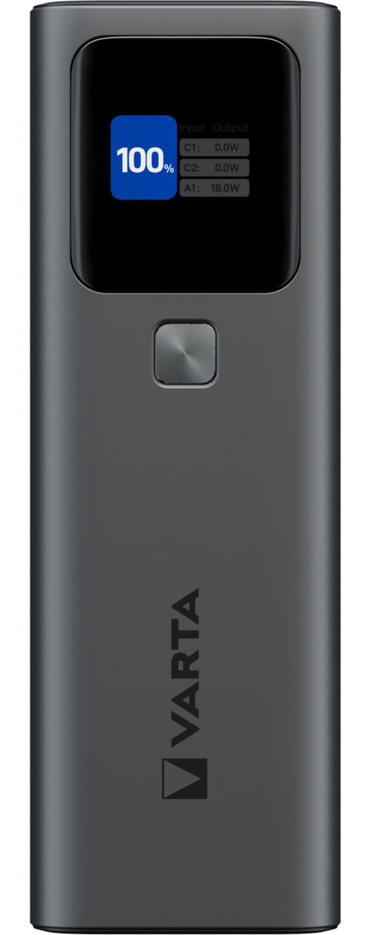 Zunanja baterija Varta High Speed, 27000mAh, 140W, QC + PD, 1 x USB-A - 2 x USB-C, Črna