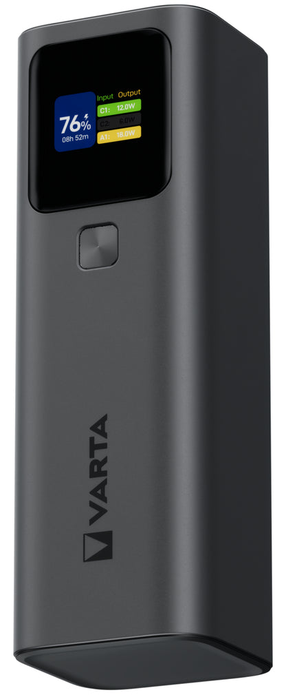 Zunanja baterija Varta High Speed, 27000mAh, 140W, QC + PD, 1 x USB-A - 2 x USB-C, Črna