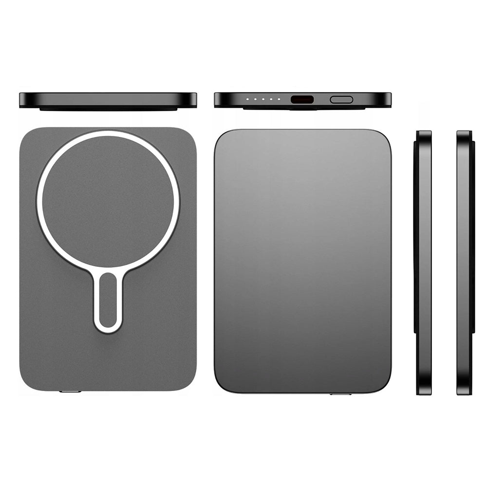 Zunanja baterija Wireless 3MK MagSnap Go, 5000mAh, 20W, PD + FQI, 1 x QI - 1 x USB-C, Siva