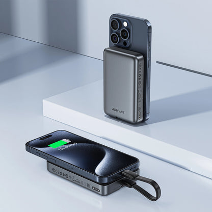 Zunanja baterija Acefast M10, 10000mAh, 30W, PD + FQI, 1 x QI - 2 x USB-C, črna