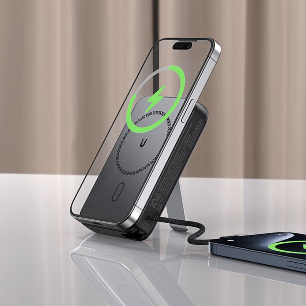 Zunanja baterija Acefast M24, 10000mAh, 22.5W, PD + FQI, 1 x QI - 2 x USB-C, siva