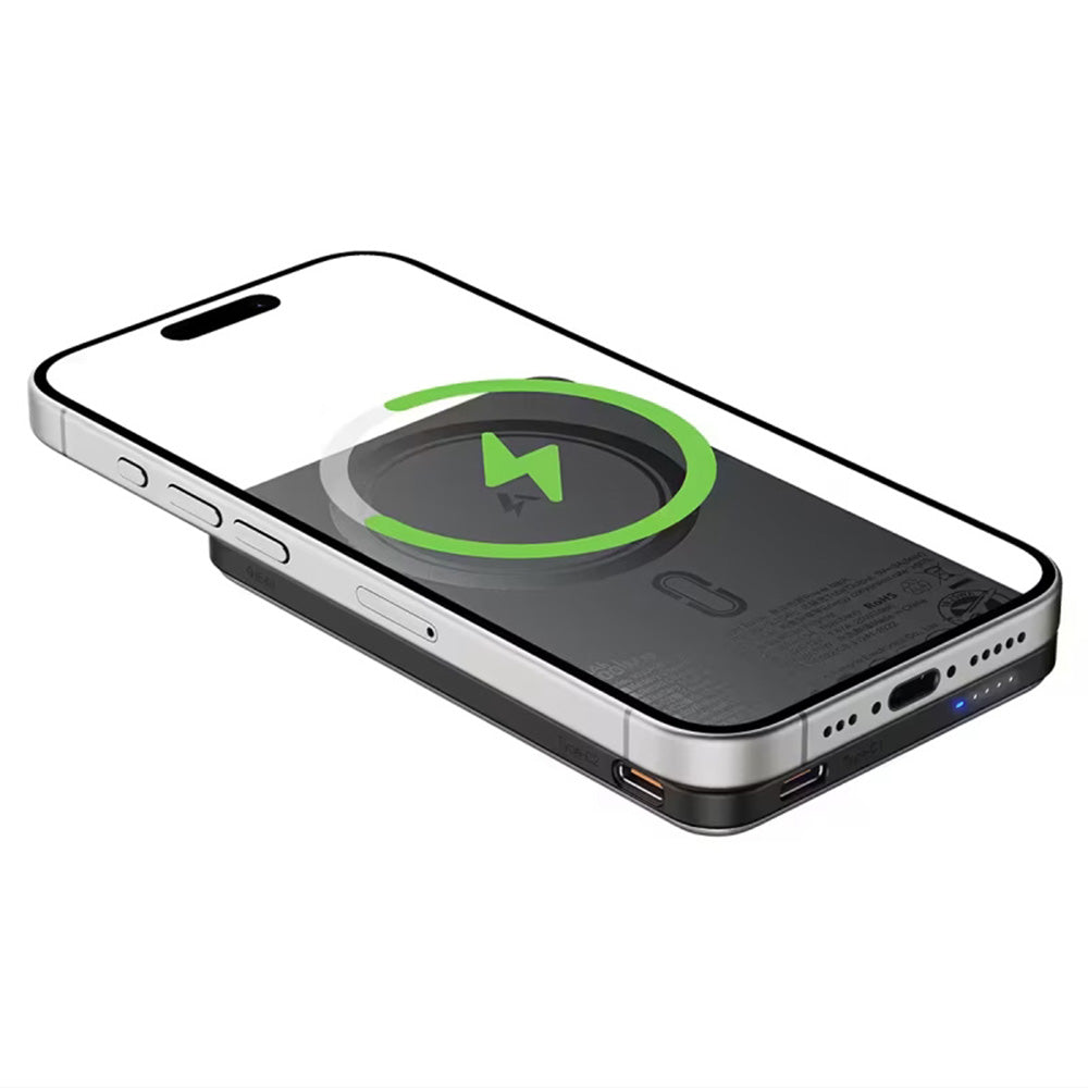 Zunanja baterija Acefast M30, 5000mAh, 20W, PD + FQI, 1 x QI - 2 x USB-C, črna