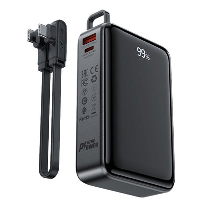 Zunanja baterija Acefast M4, 20000mAh, 67W, PD, 1 x USB-A - 2 x USB-C, črna