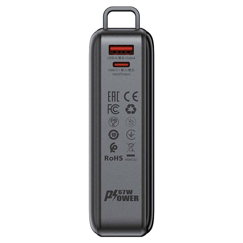 Zunanja baterija Acefast M4, 20000mAh, 67W, PD, 1 x USB-A - 2 x USB-C, črna