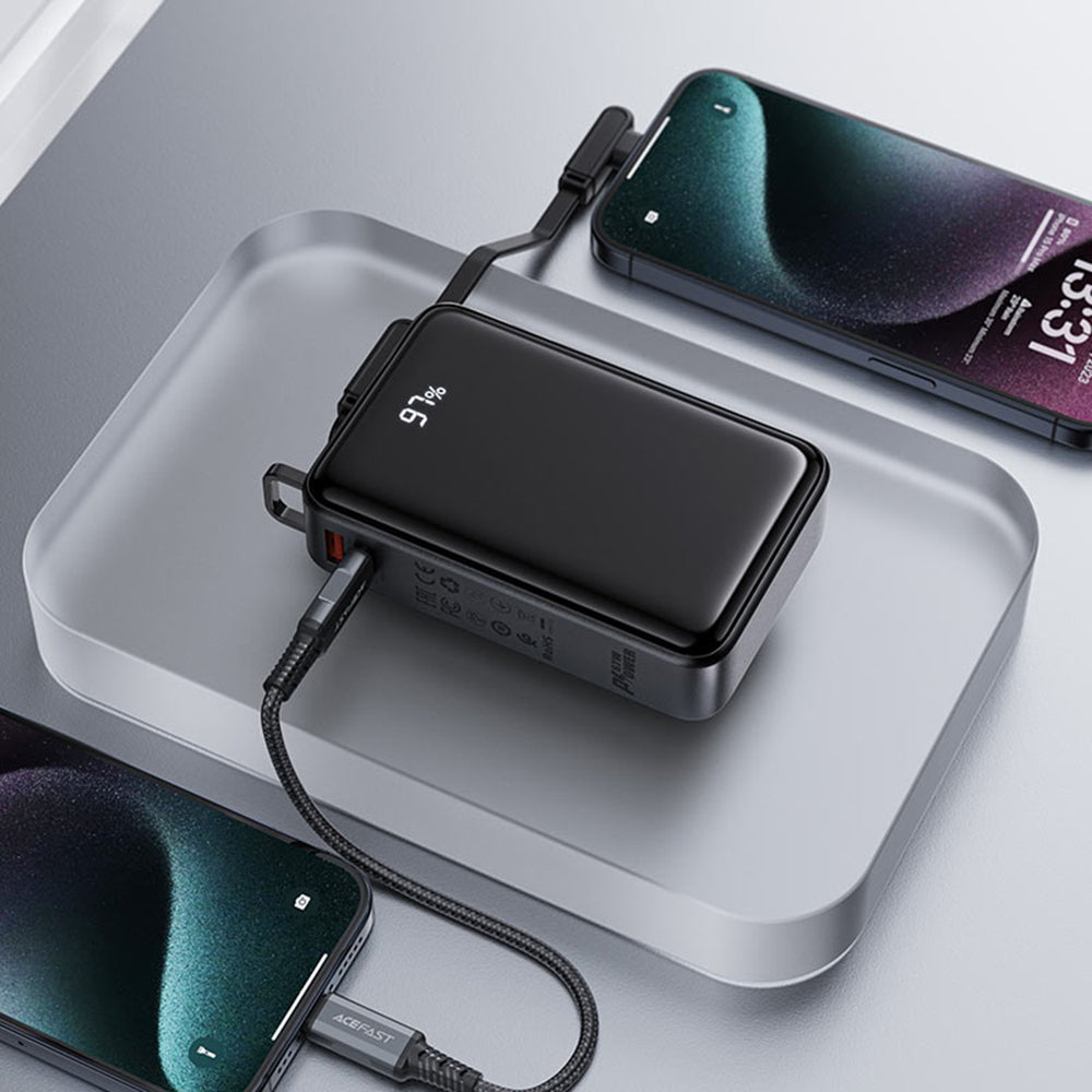 Zunanja baterija Acefast M4, 20000mAh, 67W, PD, 1 x USB-A - 2 x USB-C, črna