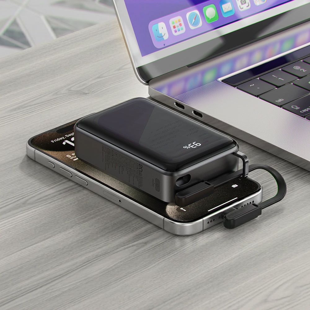 Zunanja baterija Acefast M4, 20000mAh, 67W, PD, 1 x USB-A - 2 x USB-C, črna