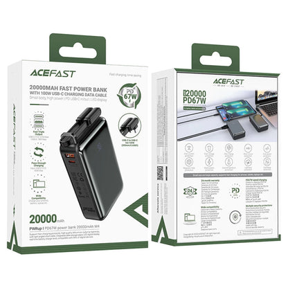 Zunanja baterija Acefast M4, 20000mAh, 67W, PD, 1 x USB-A - 2 x USB-C, črna