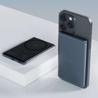 Allity Wireless External Battery. APB-300, 5000mAh, 20W, PD + QC, 1 x QI - 1 x USB-C, Gray