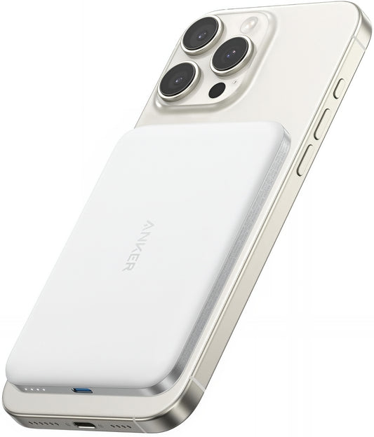 Zunanja brezžična baterija Anker Nano, 5000mAh, 20W, PD + FQI, 1 x QI - 1 x USB-C, Bela A1665H21