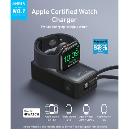 Zunanja baterija Anker MagGo, 10000mAh, 35W, PD + QI, 1 x QI - 2 x USB-C, črna A1657H11