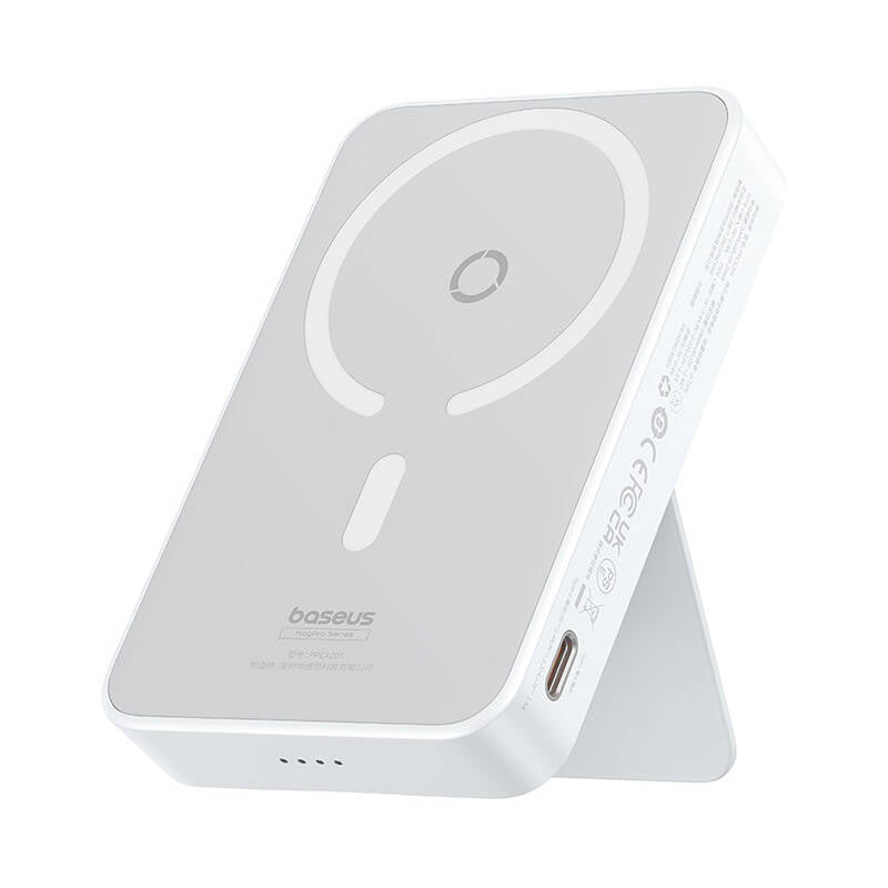 Zunanja baterija Wireless Baseus MagPro PPCXZ05, 5000mAh, 20W, PD + FQI, 1 x QI - 1 x USB-C, Bela P10064101223-00