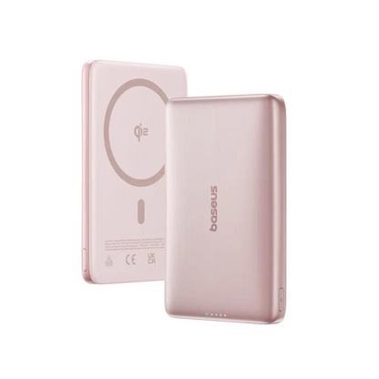 Zunanja brezžična baterija Baseus PicoGo AM41, 10000mAh, 27W, PD + FQI, 1 x QI - 1 x USB-C, Roza E0027202