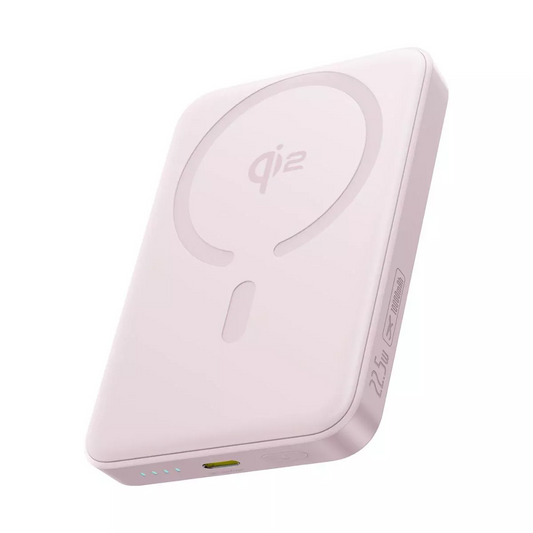 Zunanja baterija Wireless Baseus Enerfill FM12, 10000mAh, 22.5W, PD + FQI, 1 x QI - 1 x USB-C, Roza E0028502