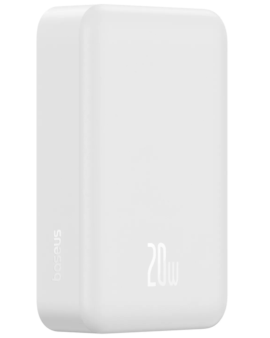 Brezžična zunanja baterija Baseus EnerFill FM41 Mini, 20000mAh, 20W, PD + FQI, 1 x QI - 1 x USB-C, Bela E0027U01