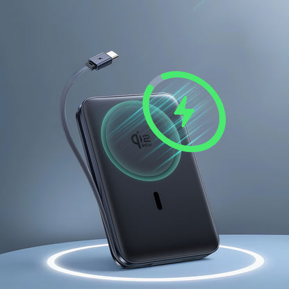 Brezžična zunanja baterija Baseus PicoGo AM61, 10000mAh, 45W, PD + FQI, 1 x QI - 2 x USB-C, Črna E0028V00