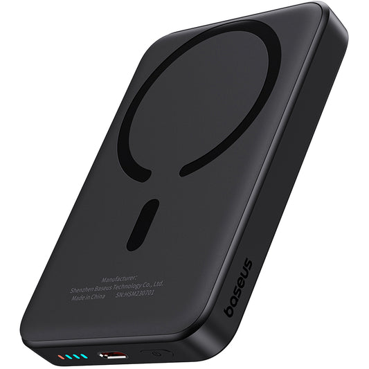 Zunanja baterija Wireless Baseus Magnetic Mini, 10000mAh, 20W, PD + FQI, 1 x QI - 1 x USB-C, Črna P10059001113-00