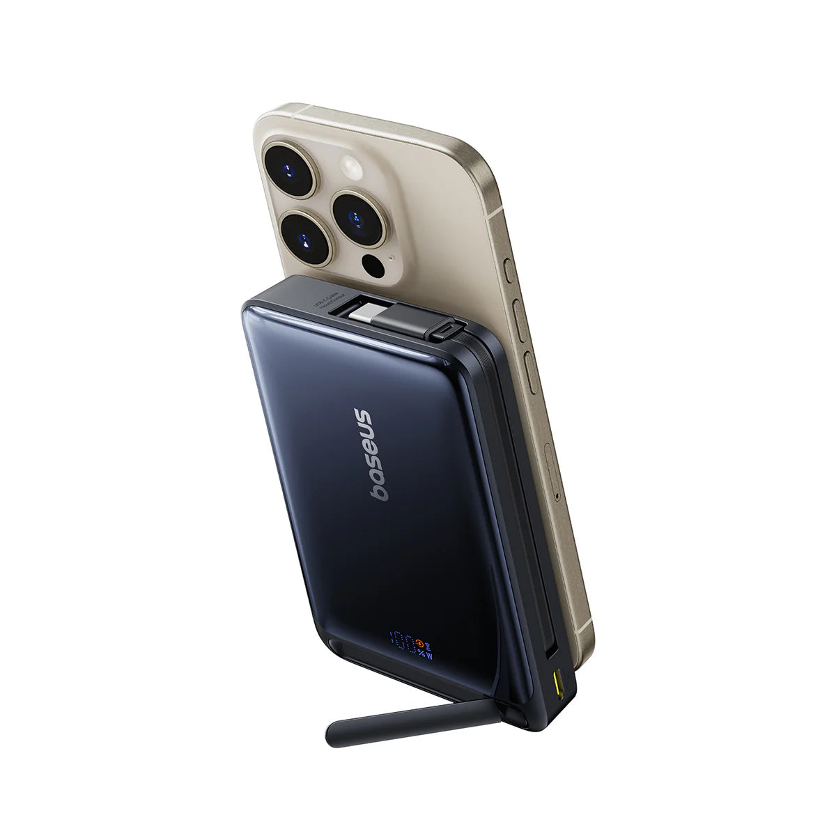 Zunanja baterija Baseus Nomos, 10000mAh, 45W, PD + FQI, 1 x QI - 2 x USB-C, Črna P10078800123-00