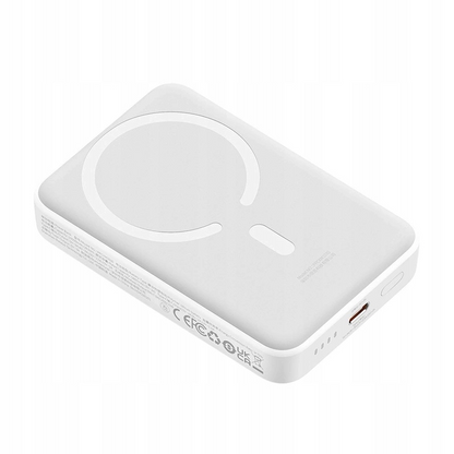 Zunanja brezžična baterija Baseus Magnetic Mini, 10000mAh, 30W, PD + FQI, 1 x QI - 1 x USB-C, Bela PPCX110202