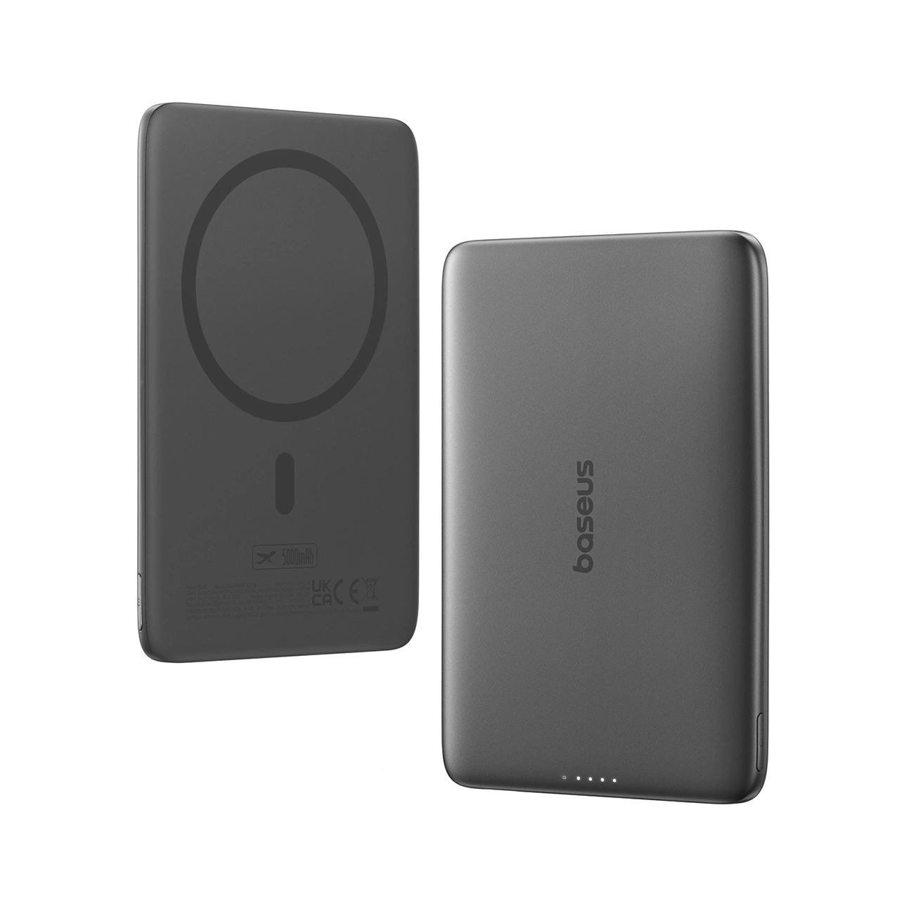 Zunanja brezžična baterija Baseus PicoGo AM41, 5000mAh, 20W, PD + FQI, 1 x QI - 1 x USB-C, črna