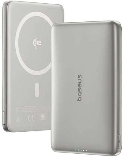 Zunanja brezžična baterija Baseus PicoGo AM41, 10000mAh, 27W, PD + FQI, 1 x QI - 1 x USB-C, Bež E0027203