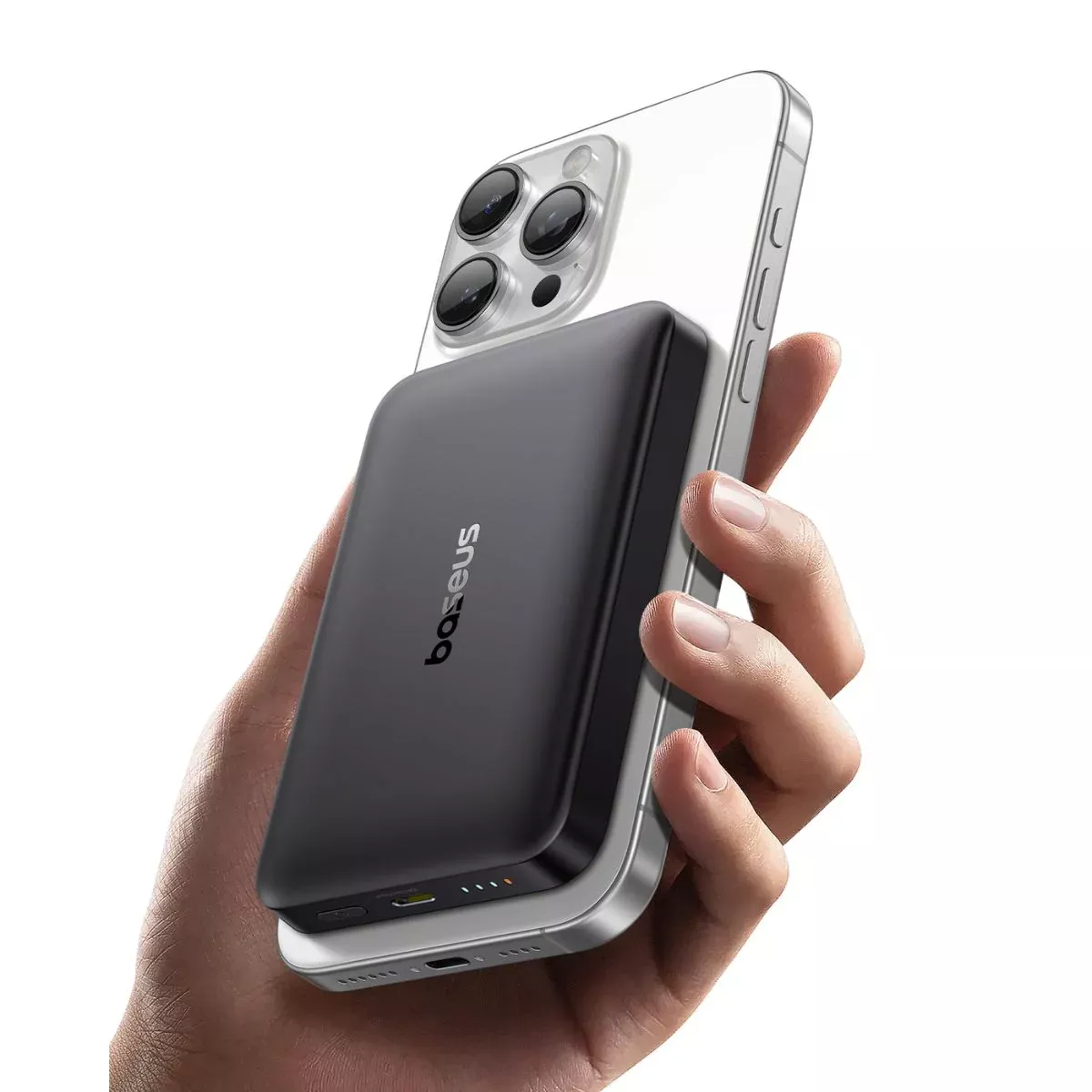 Baseus Enerfill FM12 Wireless External Battery, 10000mAh, 22.5W, PD + FQI, 1 x QI - 1 x USB-C, Black E0028500