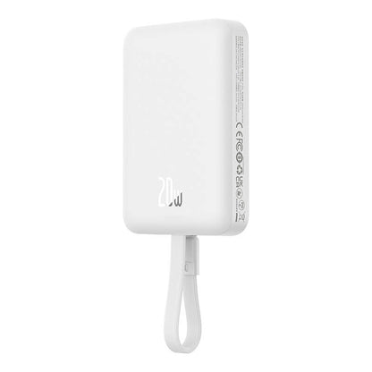 Zunanja baterija Baseus Magnetic Mini, brezžična, 10000mAh, 20W, PD + FQI, 1 x Lightning - 1 x QI - 1 x USB-C, bela P10022109223-00