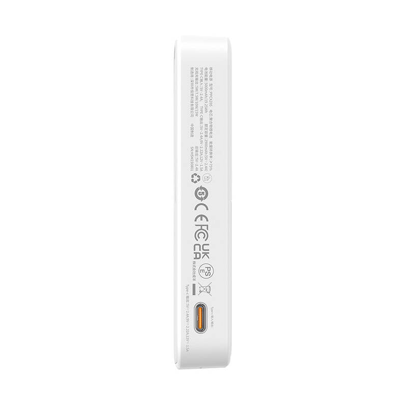 Zunanja baterija Wireless Baseus MagPro PPCXZ05, 5000mAh, 20W, PD + FQI, 1 x QI - 1 x USB-C, Bela P10064101223-00