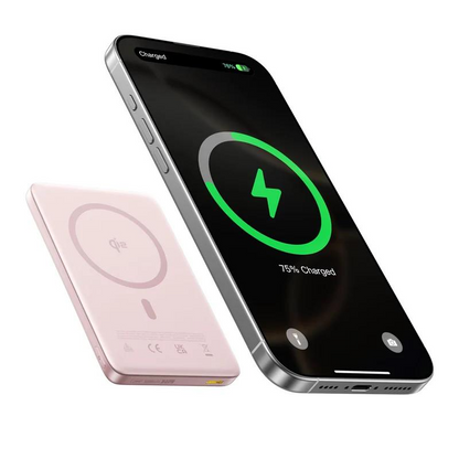 Zunanja brezžična baterija Baseus PicoGo AM41, 10000mAh, 27W, PD + FQI, 1 x QI - 1 x USB-C, Roza E0027202
