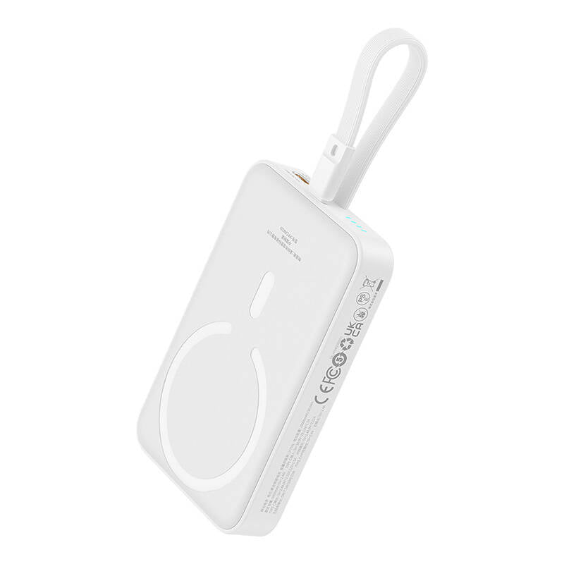 Zunanja baterija Baseus Magnetic Mini, brezžična, 10000mAh, 20W, PD + FQI, 1 x Lightning - 1 x QI - 1 x USB-C, bela P10022109223-00