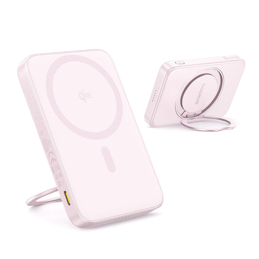 Zunanja baterija Baseus PicoGo, 5000mAh, 20W, PD + FQI, 1 x QI - 1 x USB-C, Roza P10076800413-00
