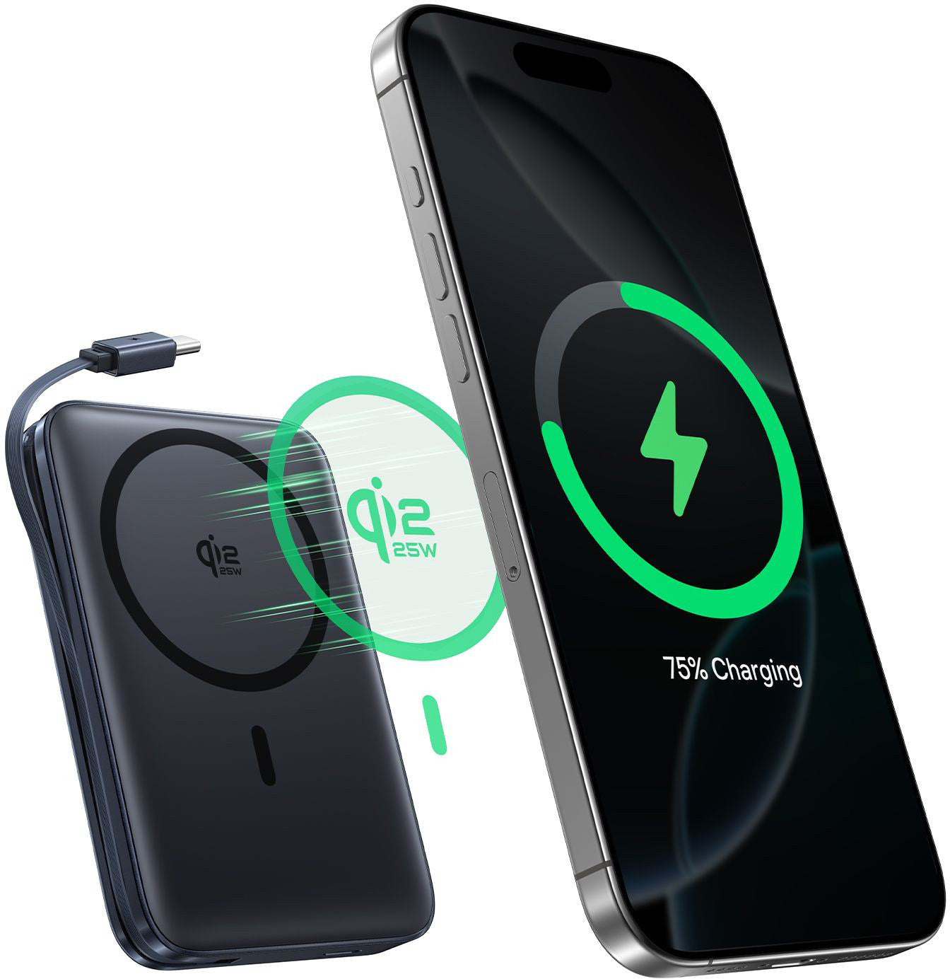 Brezžična zunanja baterija Baseus PicoGo AM61, 10000mAh, 45W, PD + FQI, 1 x QI - 2 x USB-C, Črna E0028V00