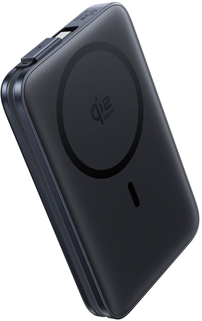 Brezžična zunanja baterija Baseus PicoGo AM61, 10000mAh, 45W, PD + FQI, 1 x QI - 2 x USB-C, Črna E0028V00
