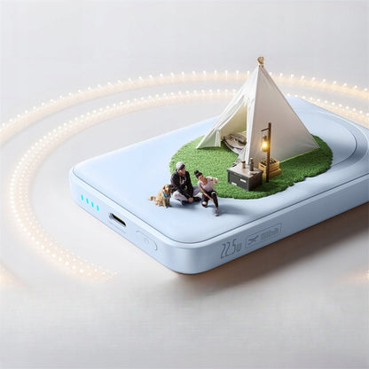 Brezžična zunanja baterija Baseus EnerFill FM11 Ultra-Mini, 10000mAh, 22,5W, PD + FQI, 1 x QI - 1 x USB-C, modra P1008210E313-00