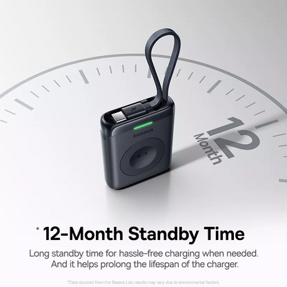 Brezžična zunanja baterija Baseus EnerFill FW11 za Apple Watch Series, 1640mAh, 5W, 1 x QI, črna E0205301
