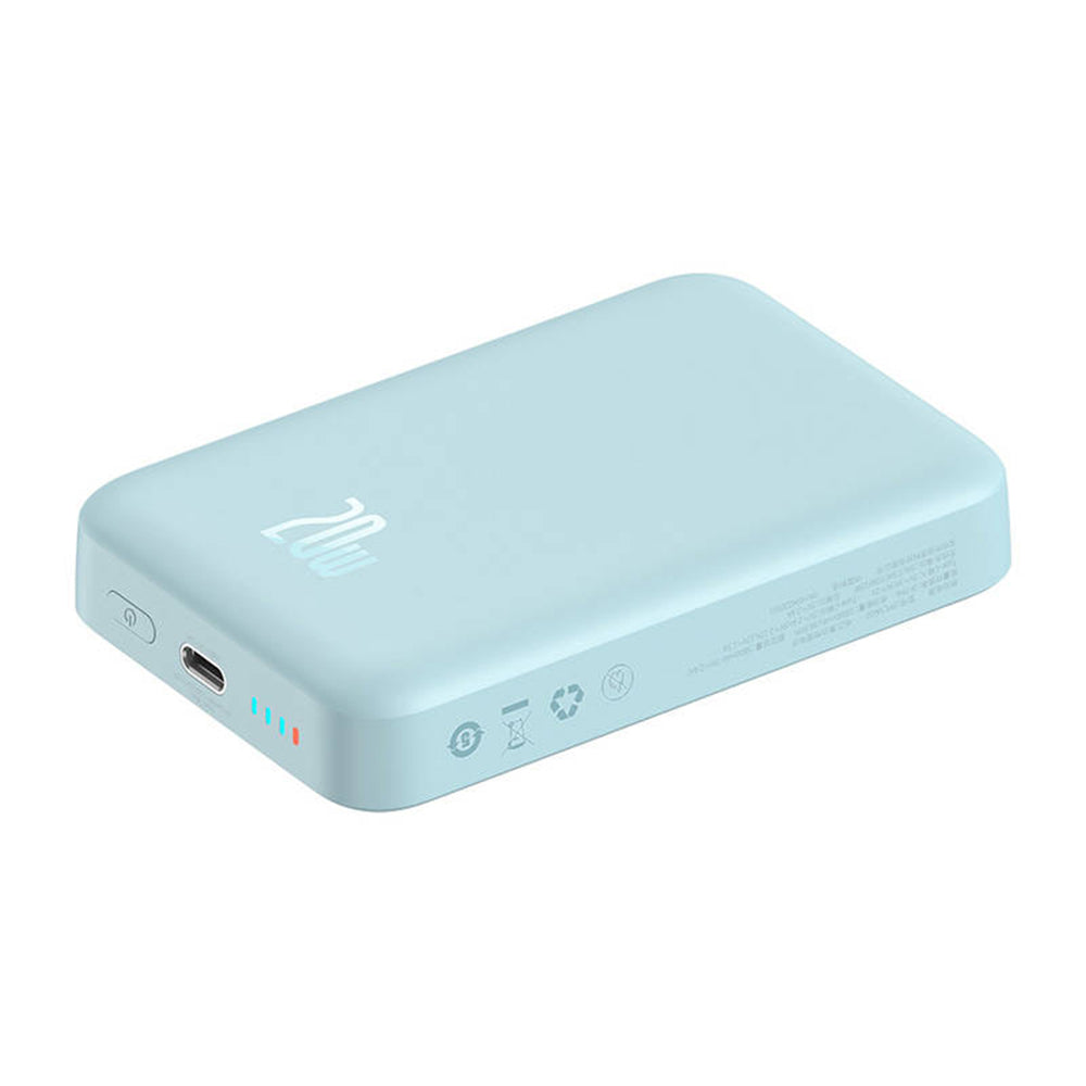 Zunanja baterija Wireless Baseus Magnetic Mini, 10000mAh, 20W, PD + FQI, 1 x QI - 1 x USB-C, Modra PPCX110103
