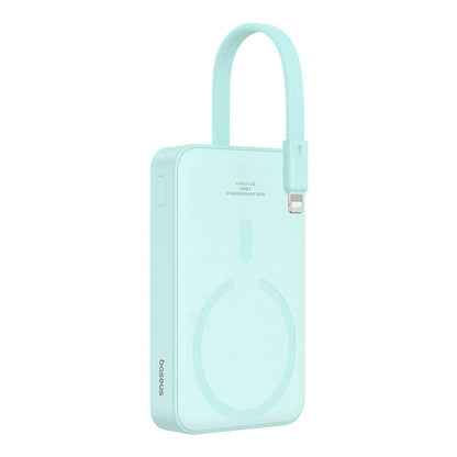 Zunanja baterija Wireless Baseus Magnetic Mini, 10000mAh, 20W, PD + FQI, 1 x Lightning - 1 x QI - 1 x USB-C, zelena P10022109333-00