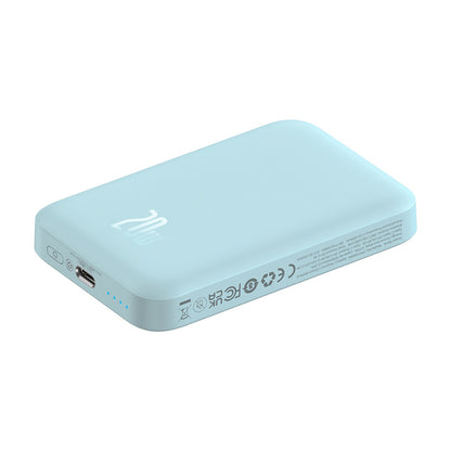 Zunanja brezžična baterija Baseus Mini Air, 6000mAh, 20W, PD + FQI, 1 x QI - 1 x USB-C, Modra P10059002313-00